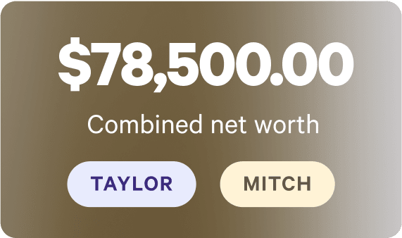 Joint account combined net worth value